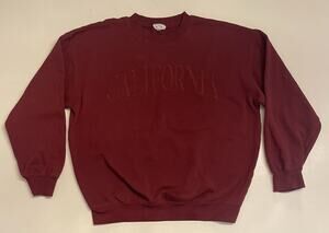 California Sweatshirt Medium Red Maroon Reflex Crewneck Pullover Graphic
